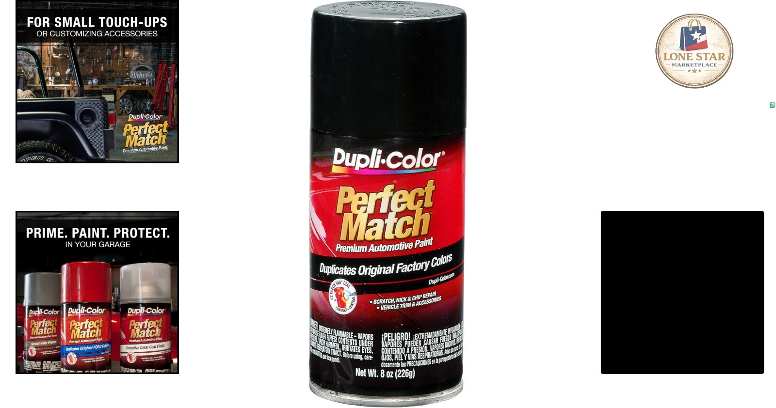 E7 Perfect Match Universal Black 8 oz Fast-Drying Automotive Spray Paint