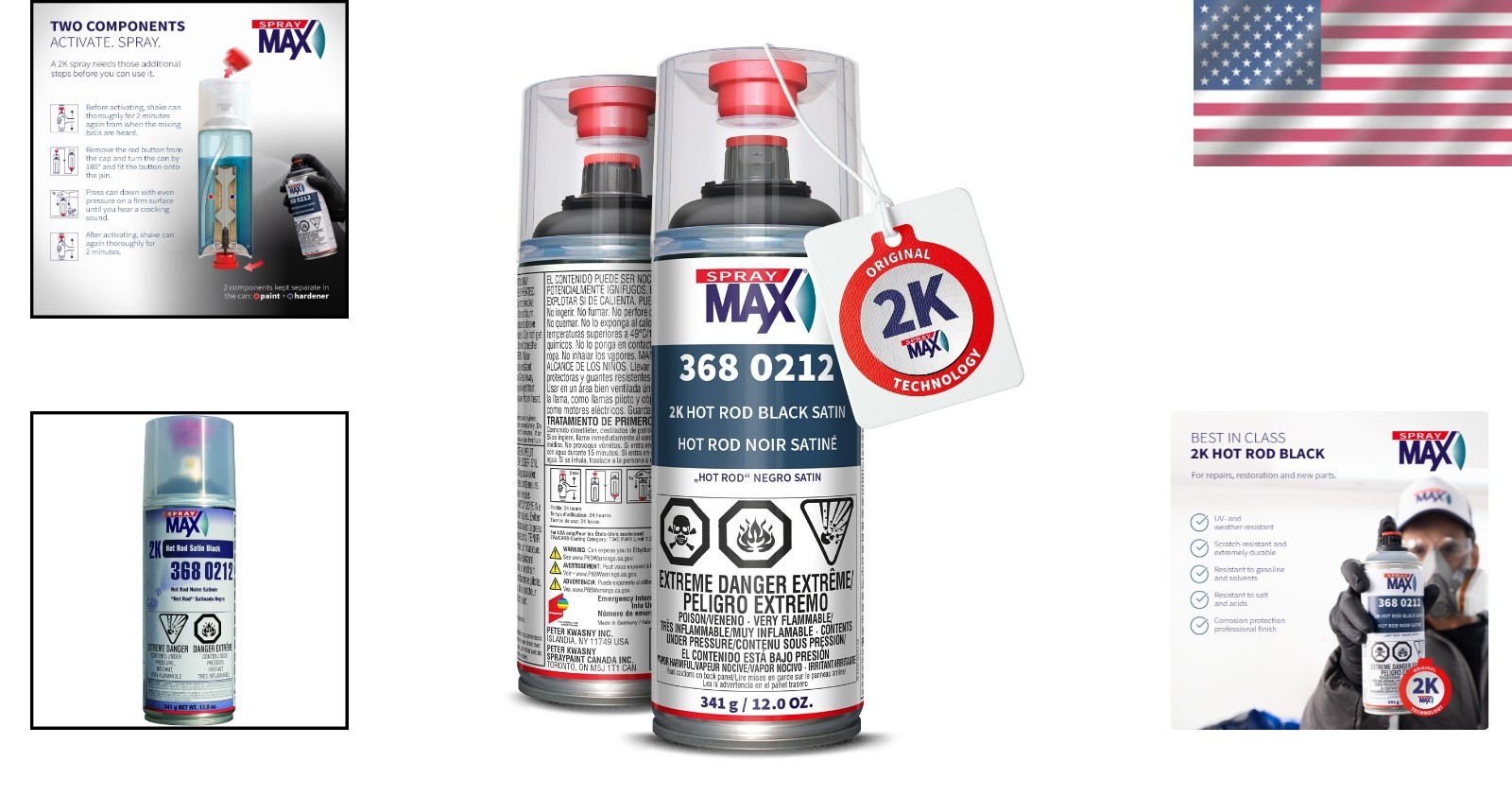 Hot Rod Black Spray Paint – Semi-Gloss Finish, UV Resistant