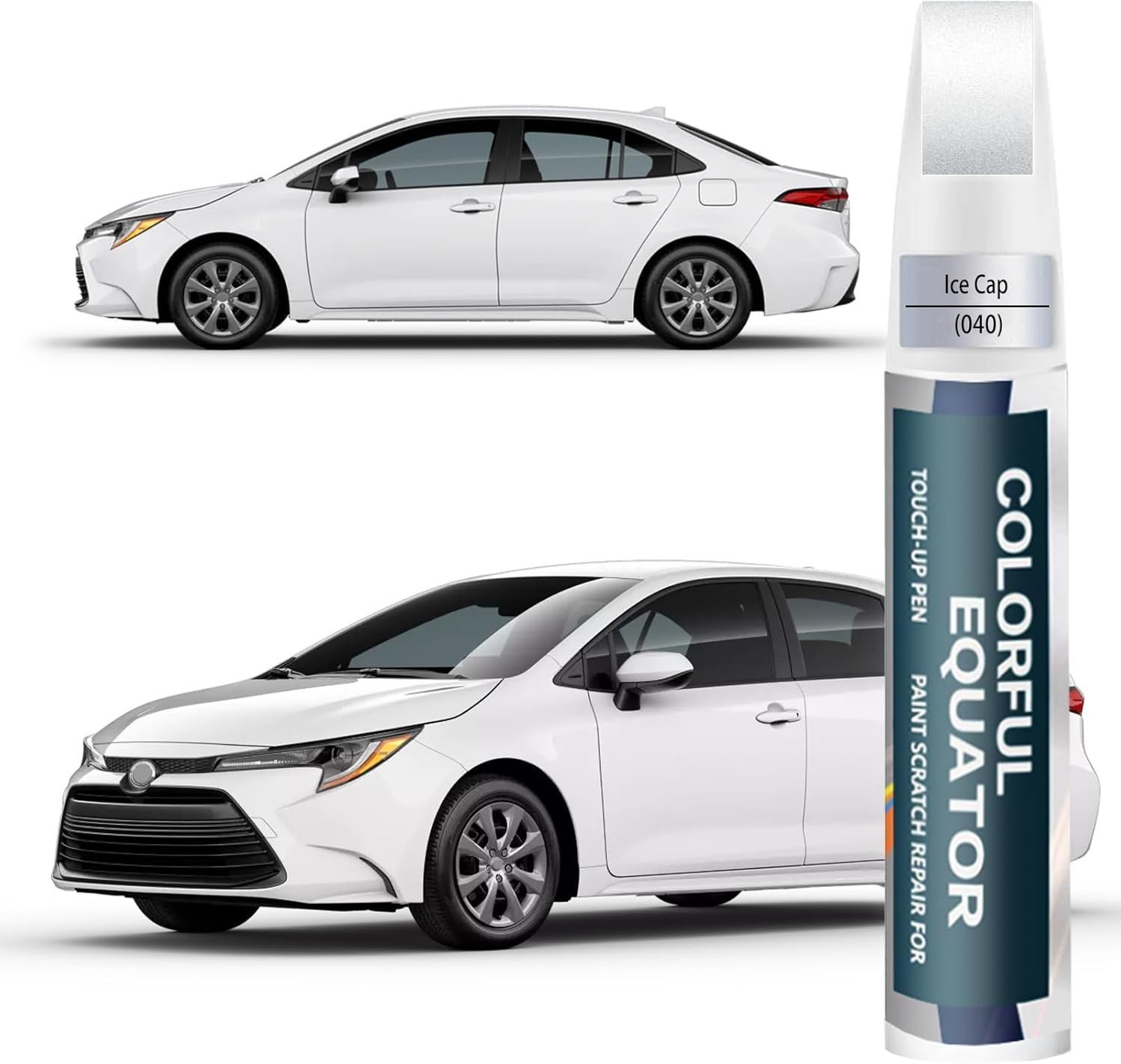 Toyota 040 Super White Ice Cap Touch Up Paint Pen 2-in-1 Scratch Repair