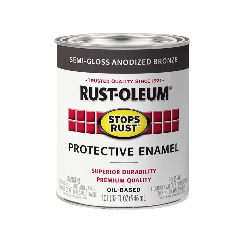 Rust-Oleum Stops Rust Anodized Bronze Oil-Based Industrial Enamel Paint Quart,