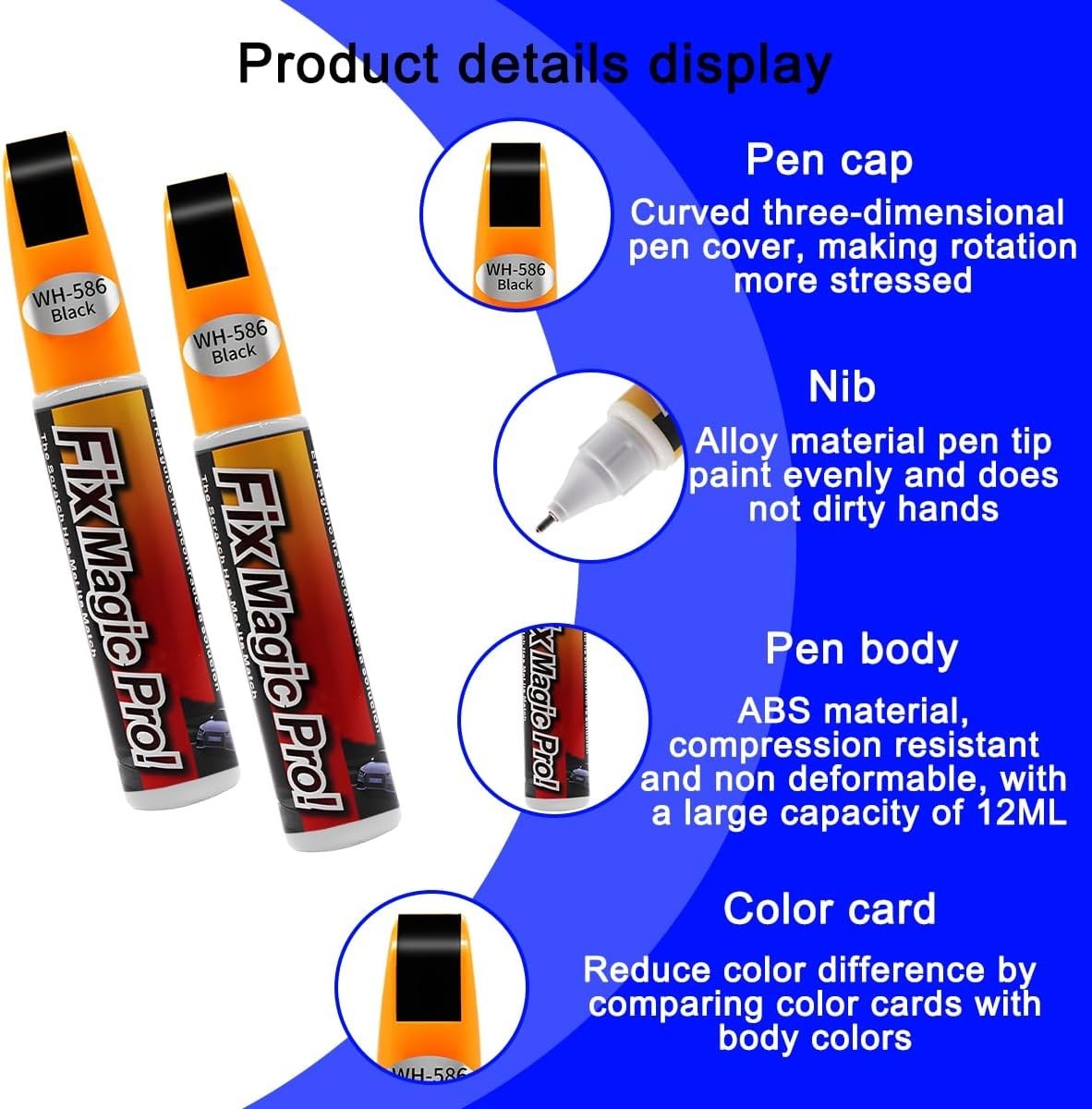 Touch Up Paint for Car, Two-in-One Vehicle Fill Paint Pen, 0.4 oz Quick and E…
