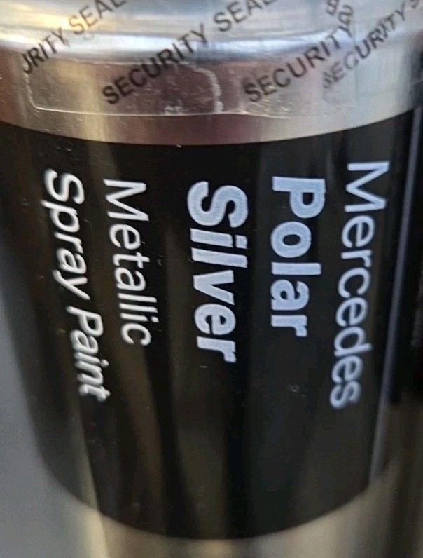 2 X MERCEDES POLAR SILVER SPRAY PAINT 300ML CANS HALFORDS