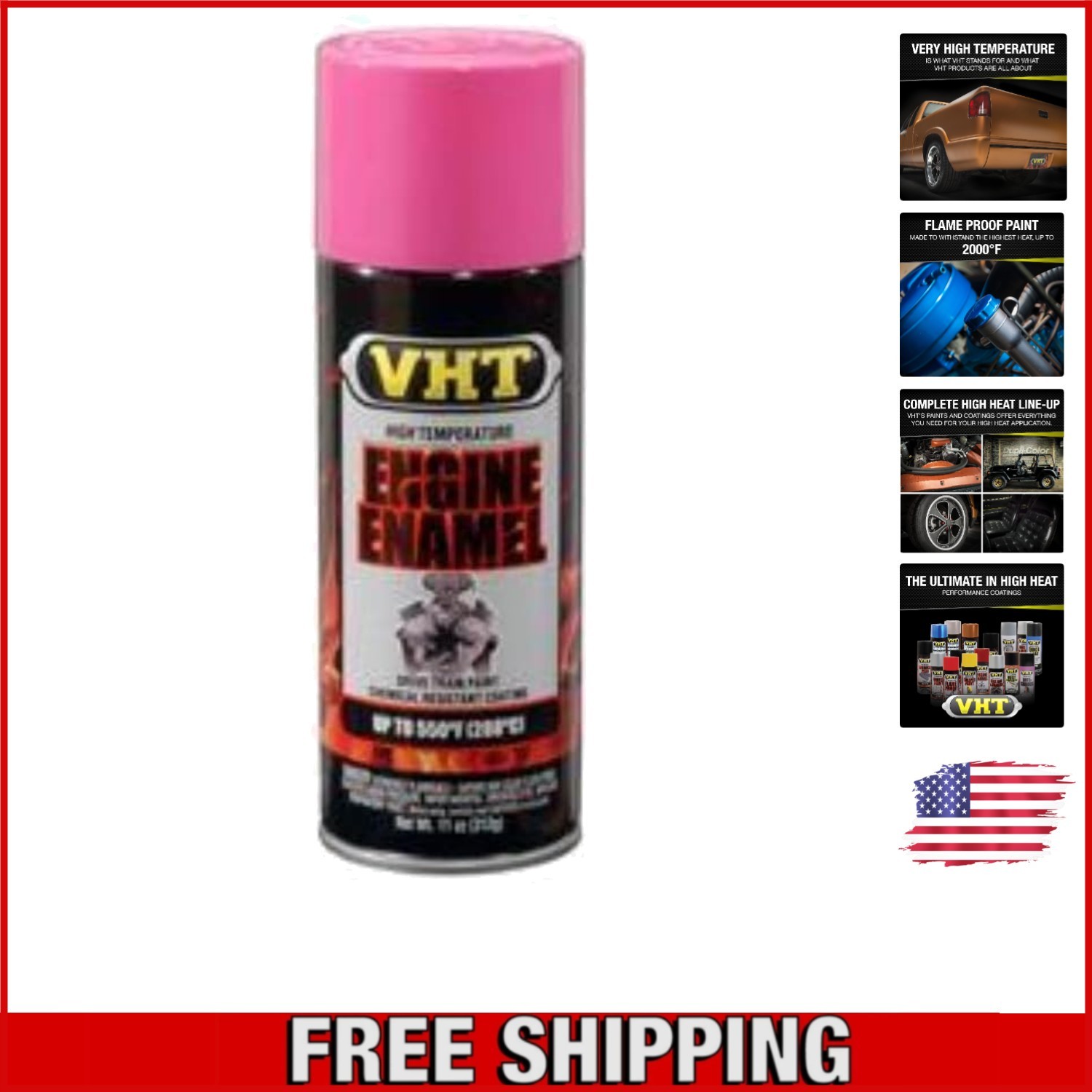 VHT SP756 Hot Pink Engine Enamel Spray Paint – 550°F Heat Resistance, 11oz Can