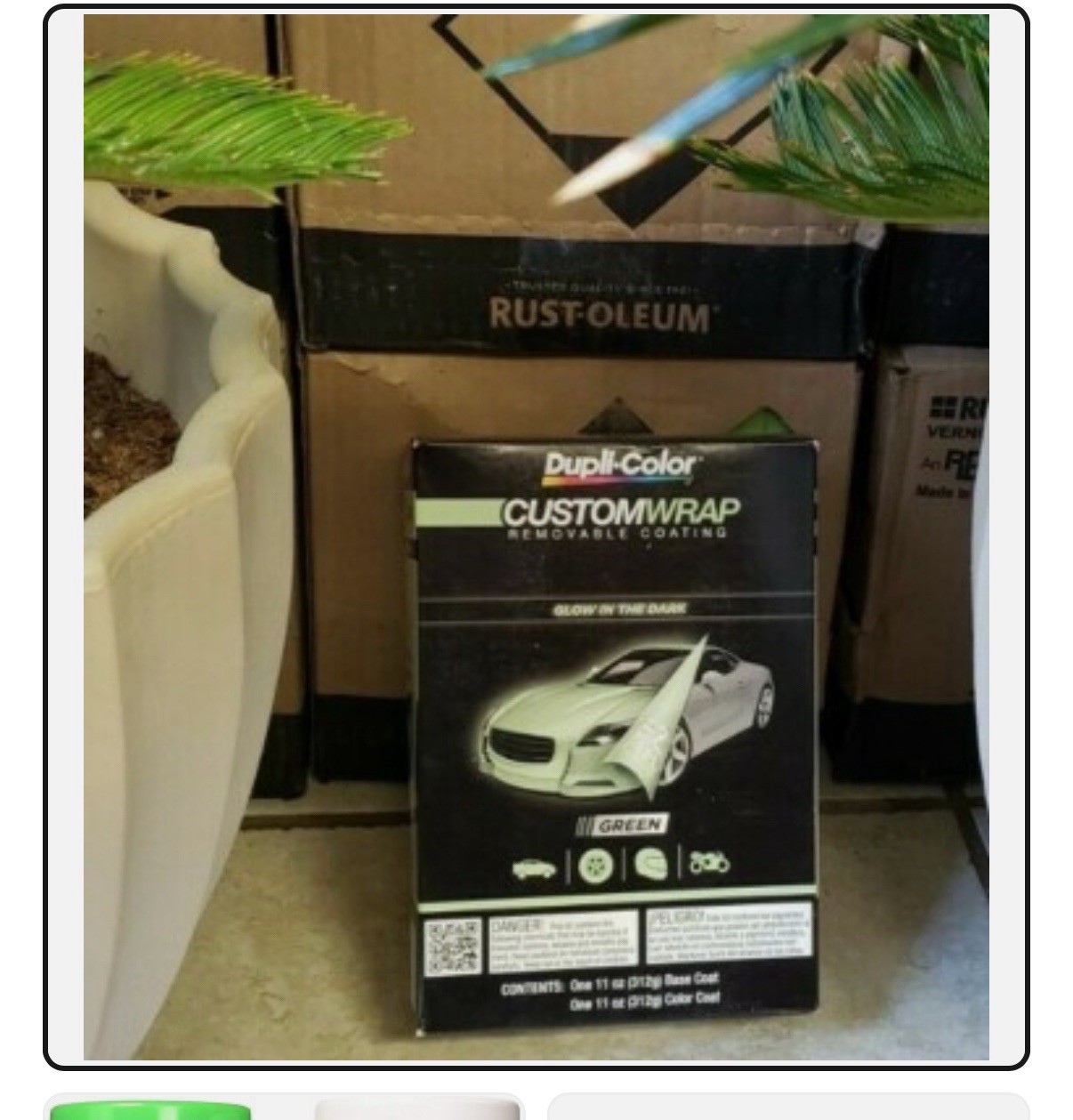 TWO NEW Dupli Color Custom Wrap Paint Glow in the Dark Green Removable CWRC871