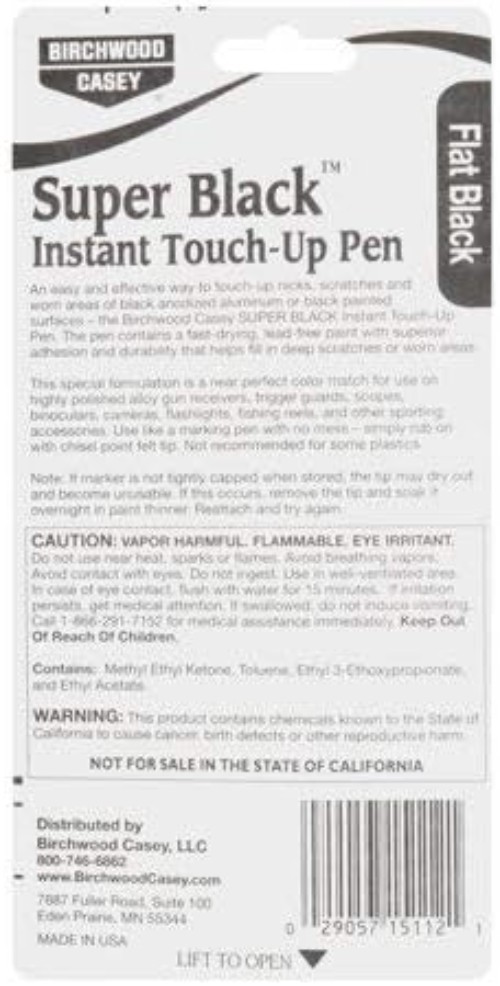 Compact Non-Toxic Super Black Touch-Up Pen for Quick Surface Renewal (0.33 oz)