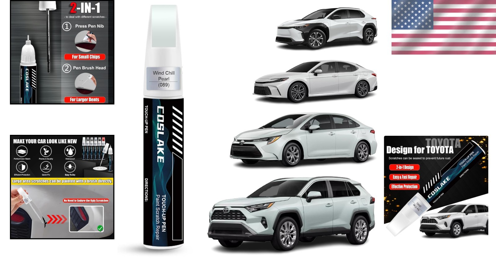 2-in-1 Car Scratch Remover Pen Kit – Wind Chill Pearl (12ml) for 2024 Models