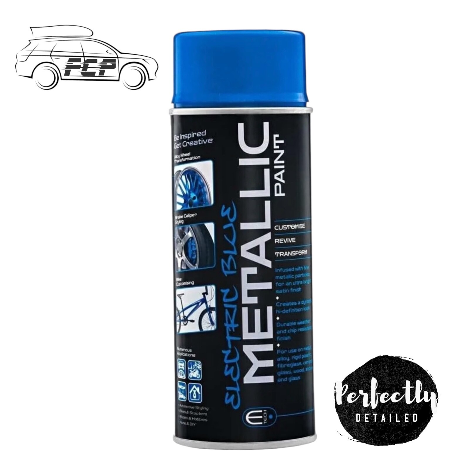 E-TECH Metallic Paint Electric Blue 400ml Multi-Purpose Interior & Exterior DIY