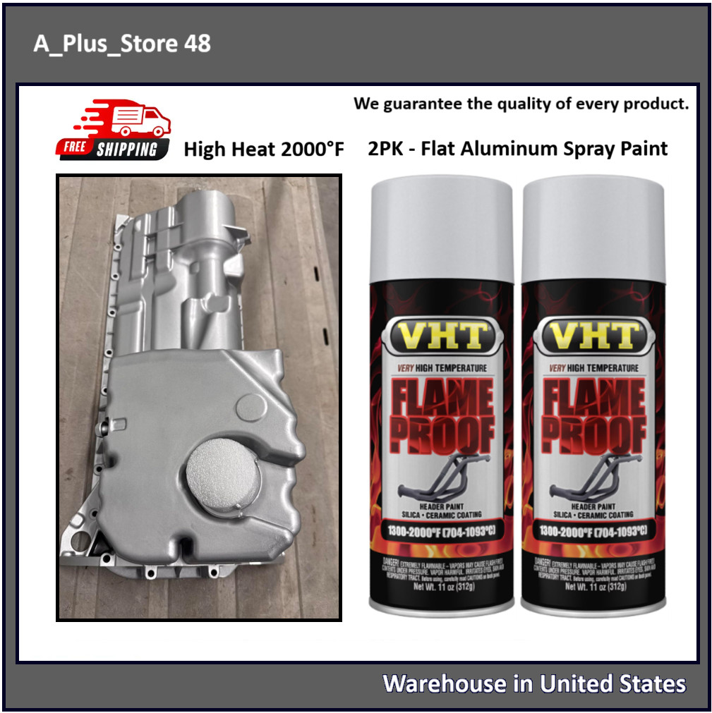 2PK Flat Aluminum Spray Paint Headers Exhaust Engine Caliper Wheels Restore Cans