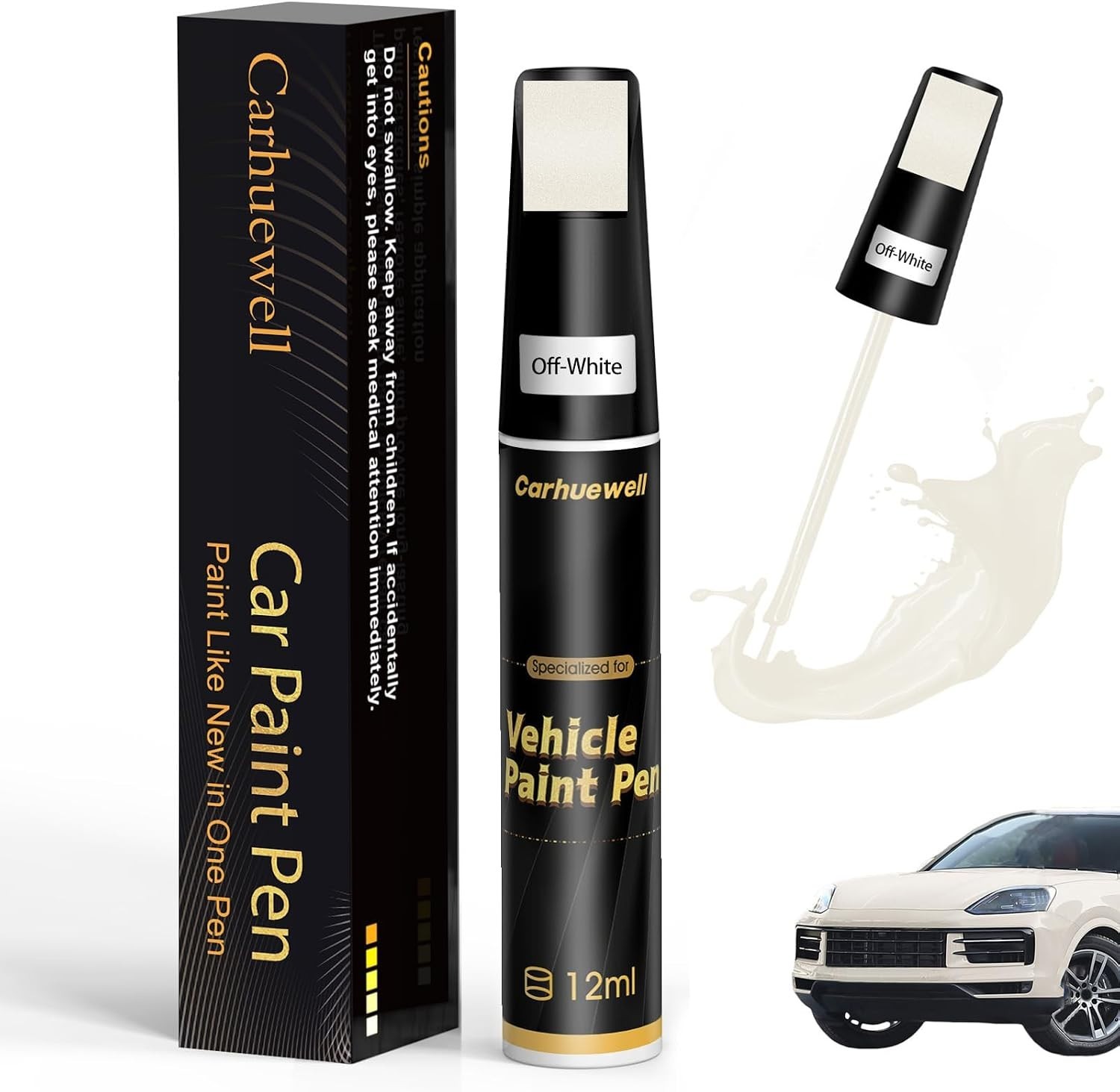 White Touch Up Paint for Cars, Car Paint Touch Up Pen, Car Scratch Repair Pen…