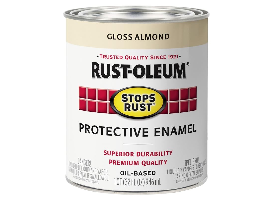 Rust-Oleum Stops Rust Gloss Almond Oil-Based Industrial Enamel Paint Quart, 1 qt
