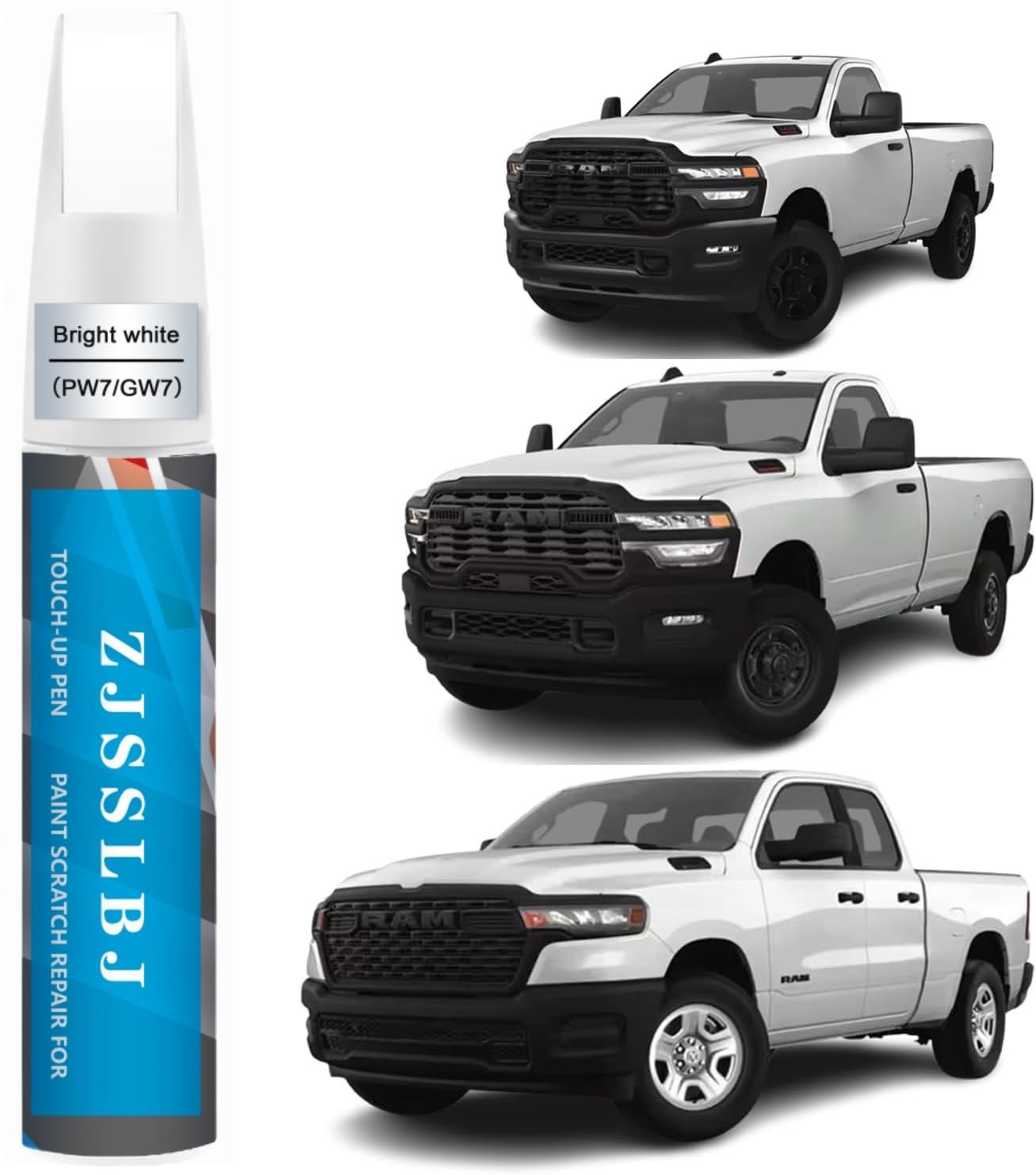 Bright White Touch Up Paint PW7 GW7 For 2025 RAM 1500 2024 Paint Repair Art!
