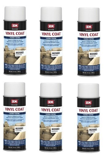 SEM M25083, Carver White, Marine Vinyl Paint, Aerosol (6 Pack)