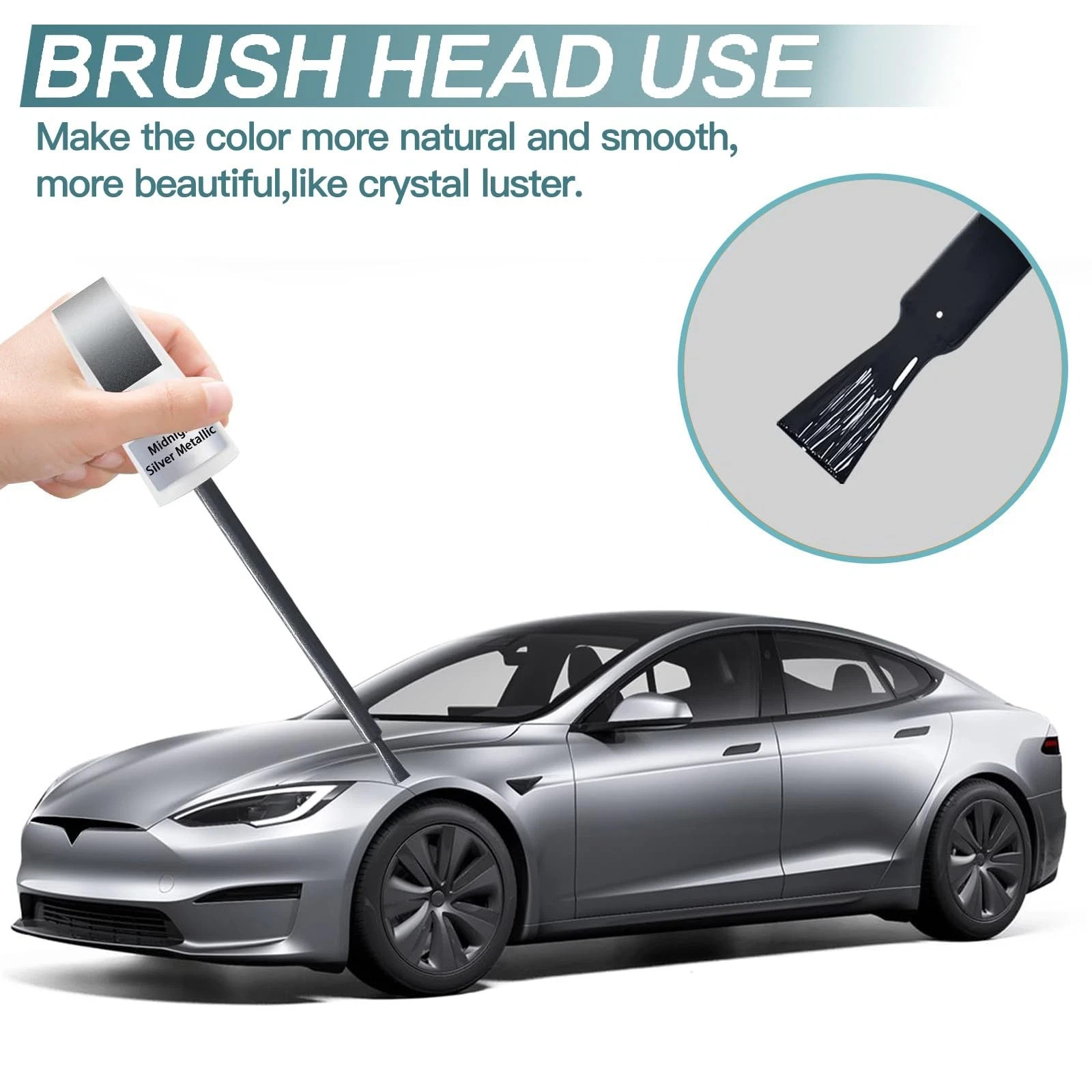 Touch Up Paint for Tesla Midnight Silver Metallic PMNG Repair Pen