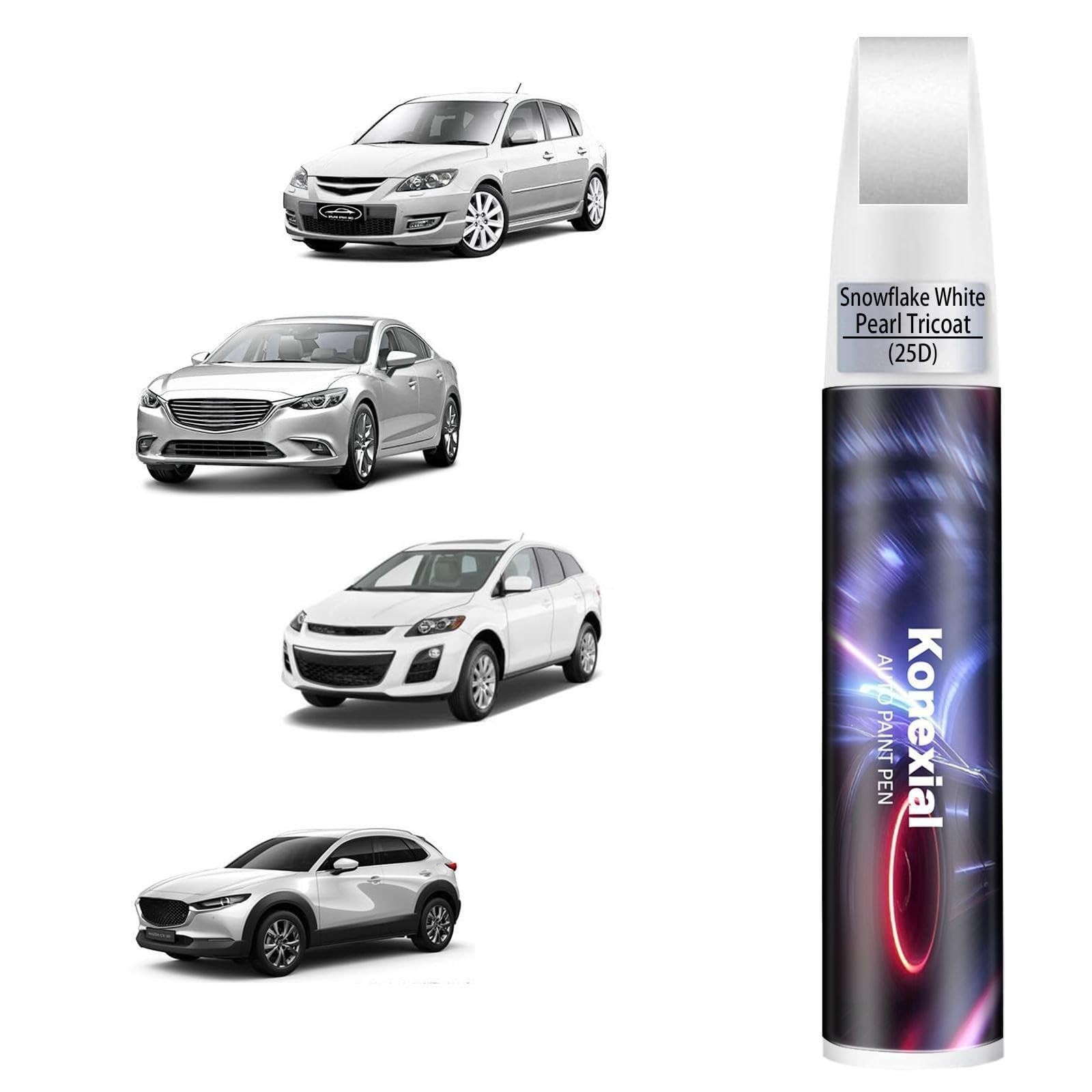 Touch Up Paint Pen For Mazda 25D 26G Snowflake White Pearl Tricoat Paint