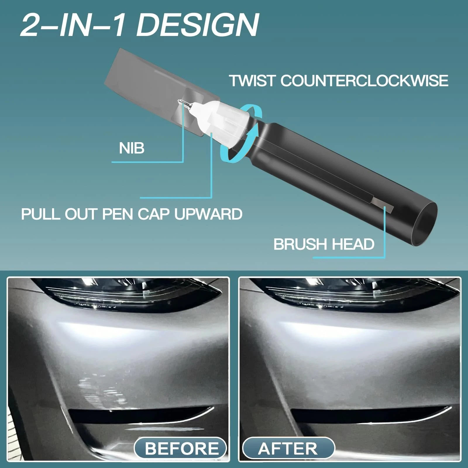 Touch Up Paint for Tesla Midnight Silver Metallic PMNG Repair Pen