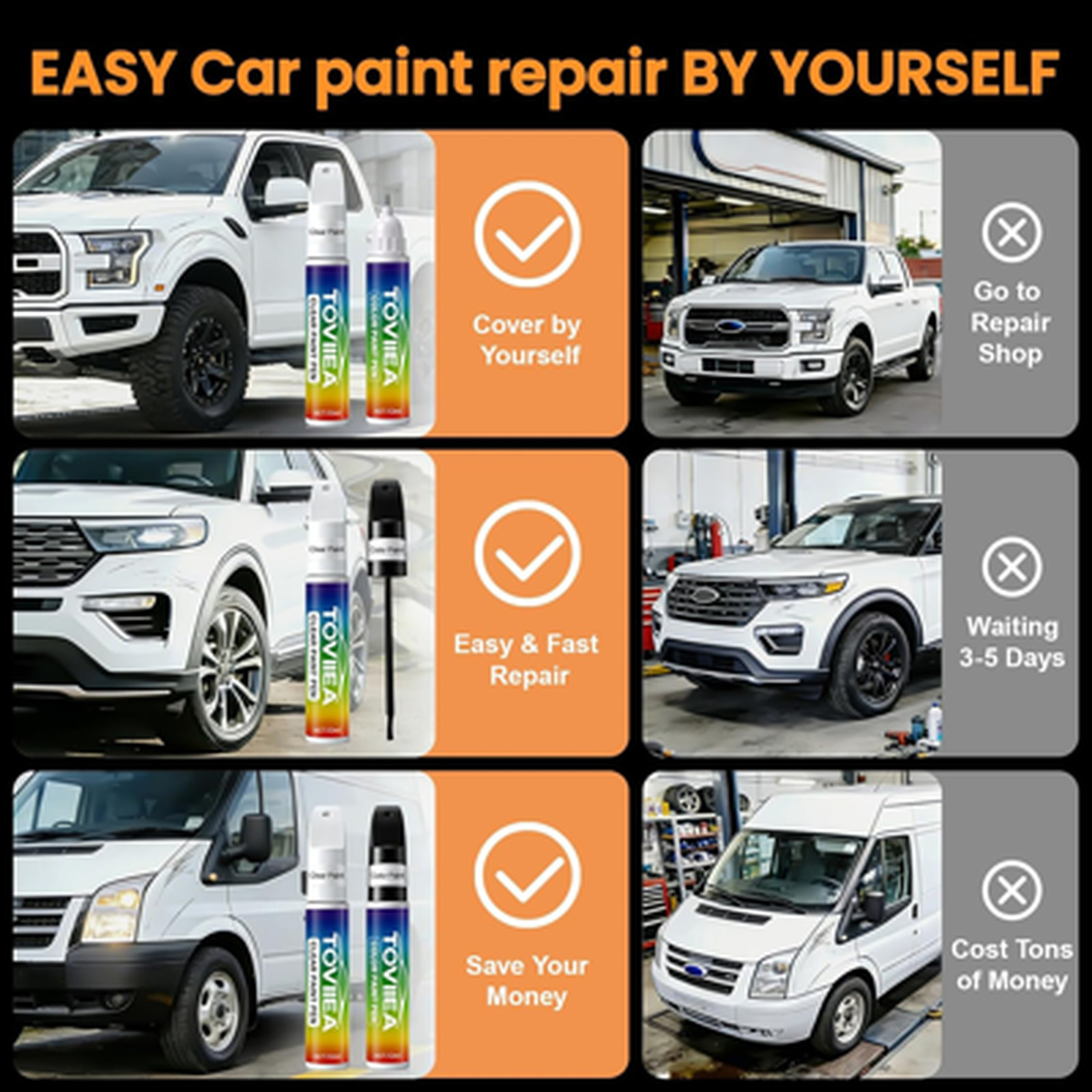Silver Sky Metallic Touch Up Paint Compatible with Toyota 1D6 Car Scratch Repair