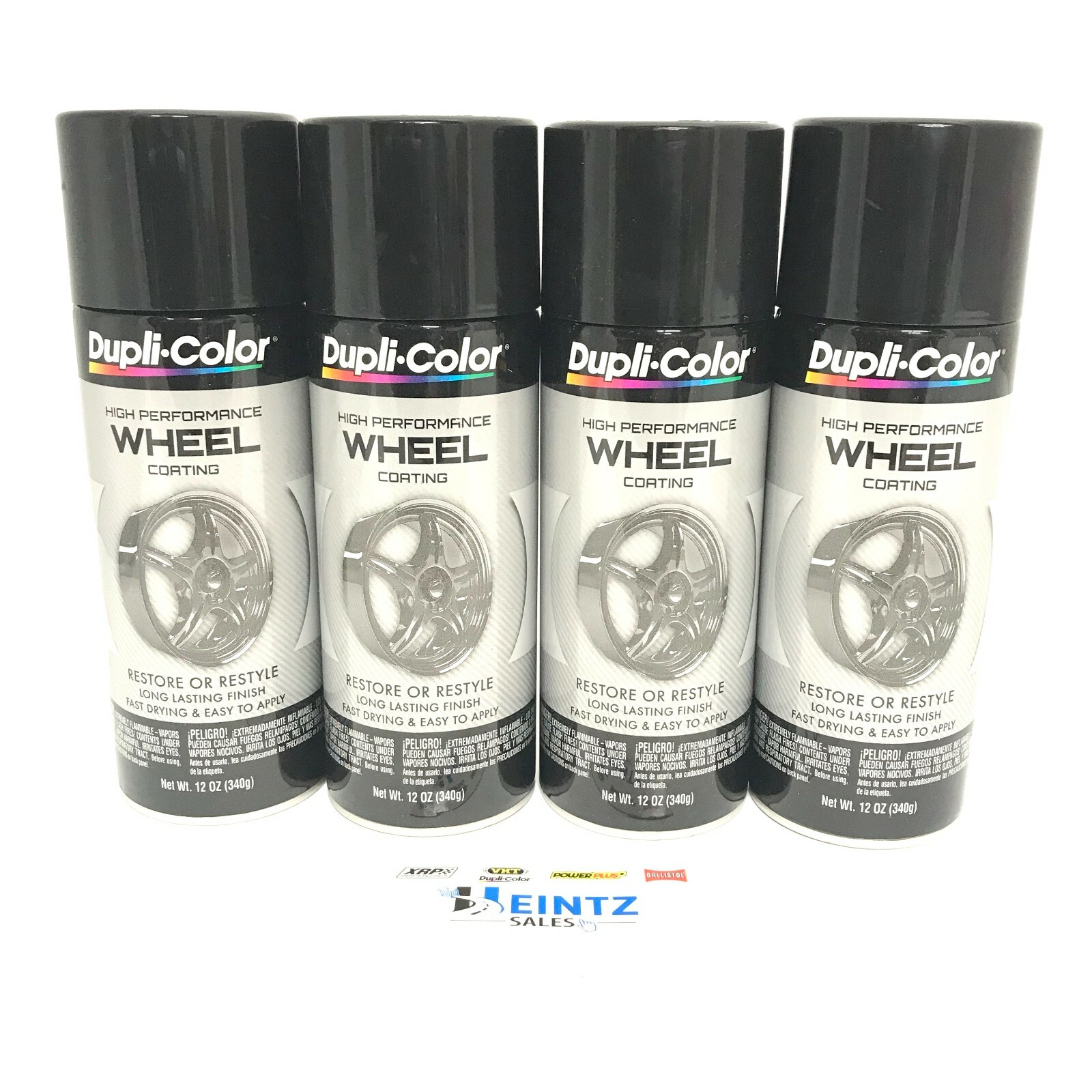 Duplicolor HWP108-4 Pack High Performance Wheel Coating Gloss Black color – 12oz