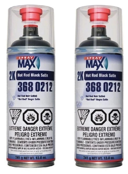 SprayMax 2K Hot Rod Black Paint 3680212 (2 Pack)