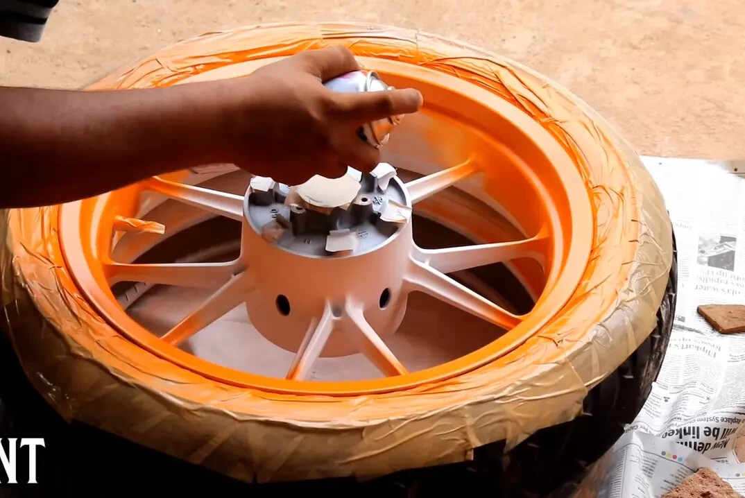 3 Cans Wheels Orange Spray Paint Rims Steel Metal Aluminum Plastic + Primer Coat