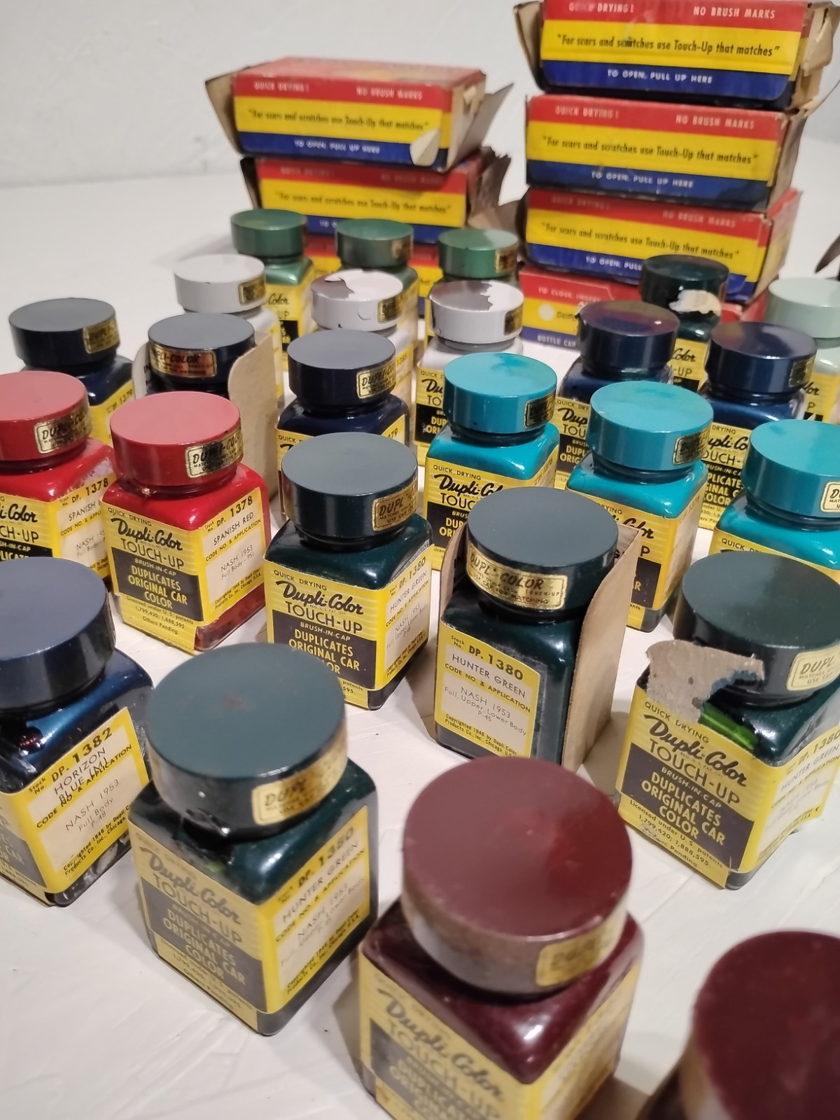 Dupli-Color Touch-Up VTG -30 Paint Bottles Lot – Mostly 1950’s NASH – Empty/Dry