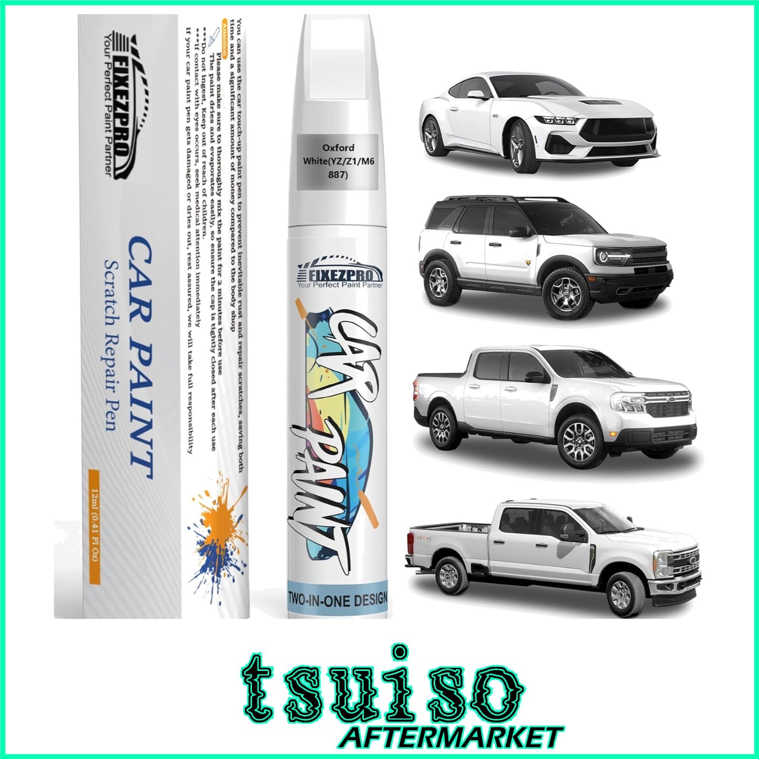 Professional Oxford White Car Paint Pen – Scratch & Rust Resistant for Ford