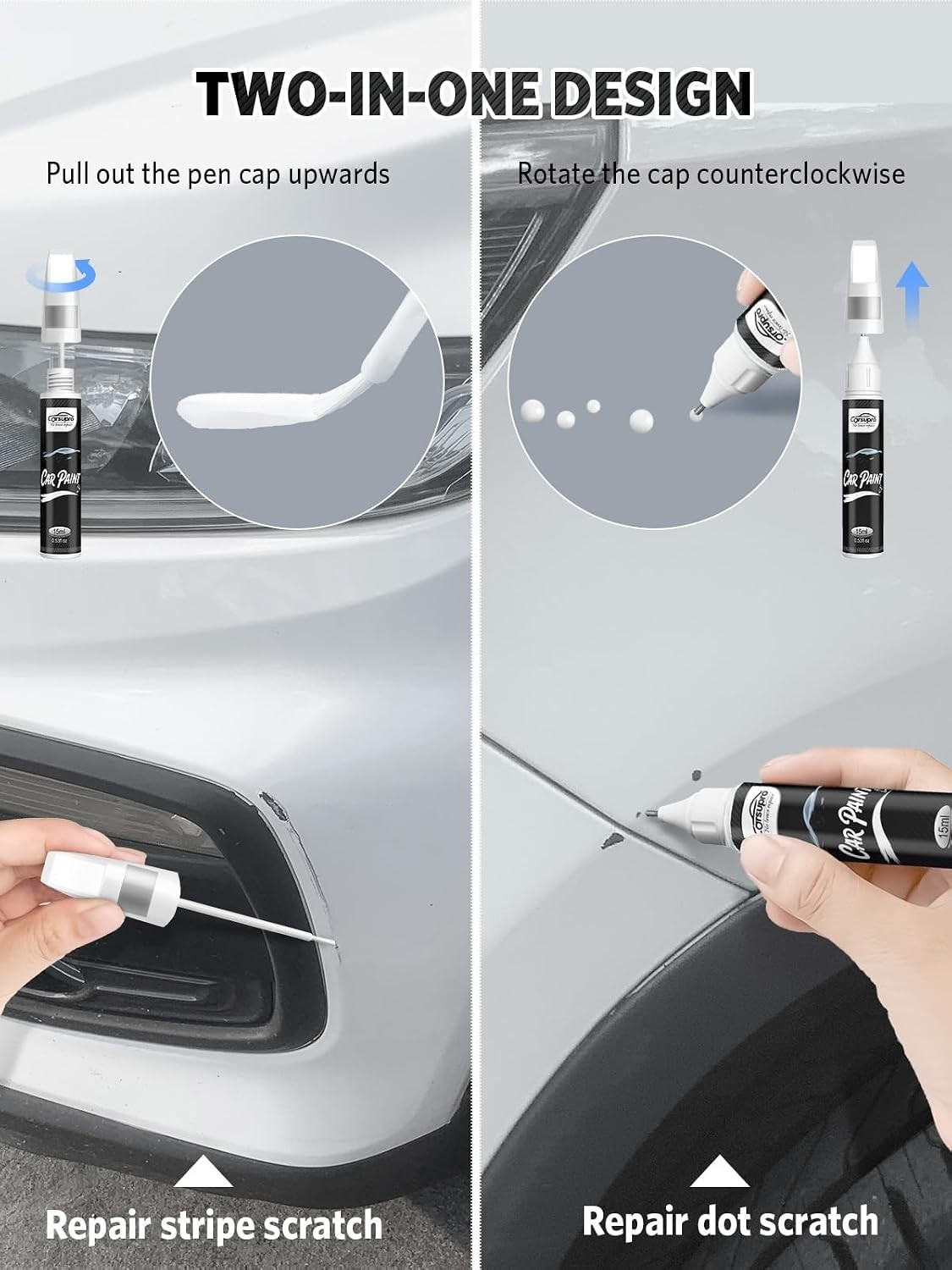 2-in-1 Daytona Gray Pearl Touch Up Paint Pen for Audi – Fast-Drying Repair