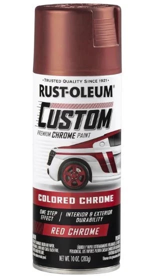 Rust-Oleum 343346 Automotive Custom Chrome Spray Paint 10oz Black Blue Red