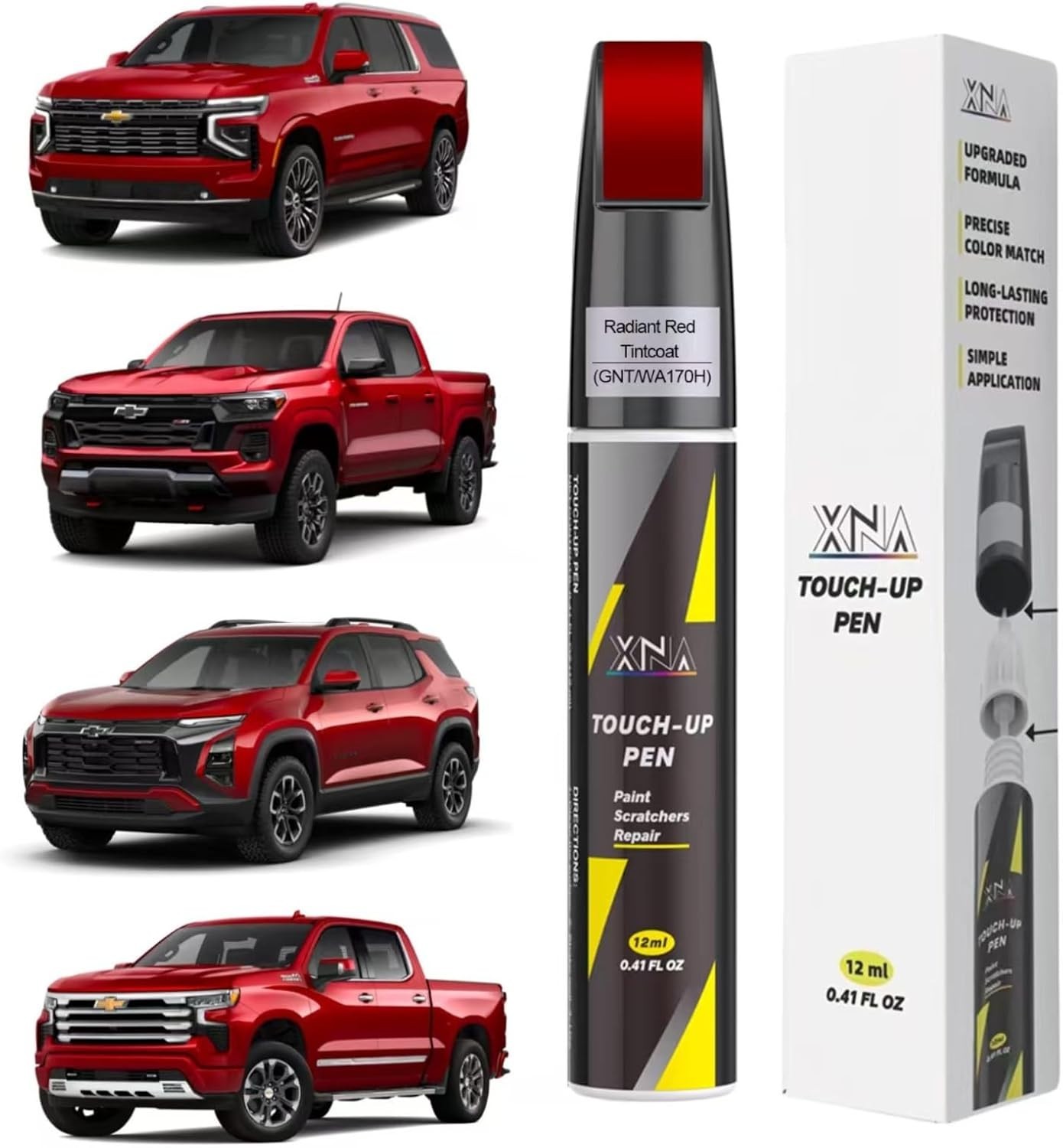 Car Touch Up Paint (Radiant Red Tintcoat (GNT/WA170H)) for Chevrolet, 2 in 1 …