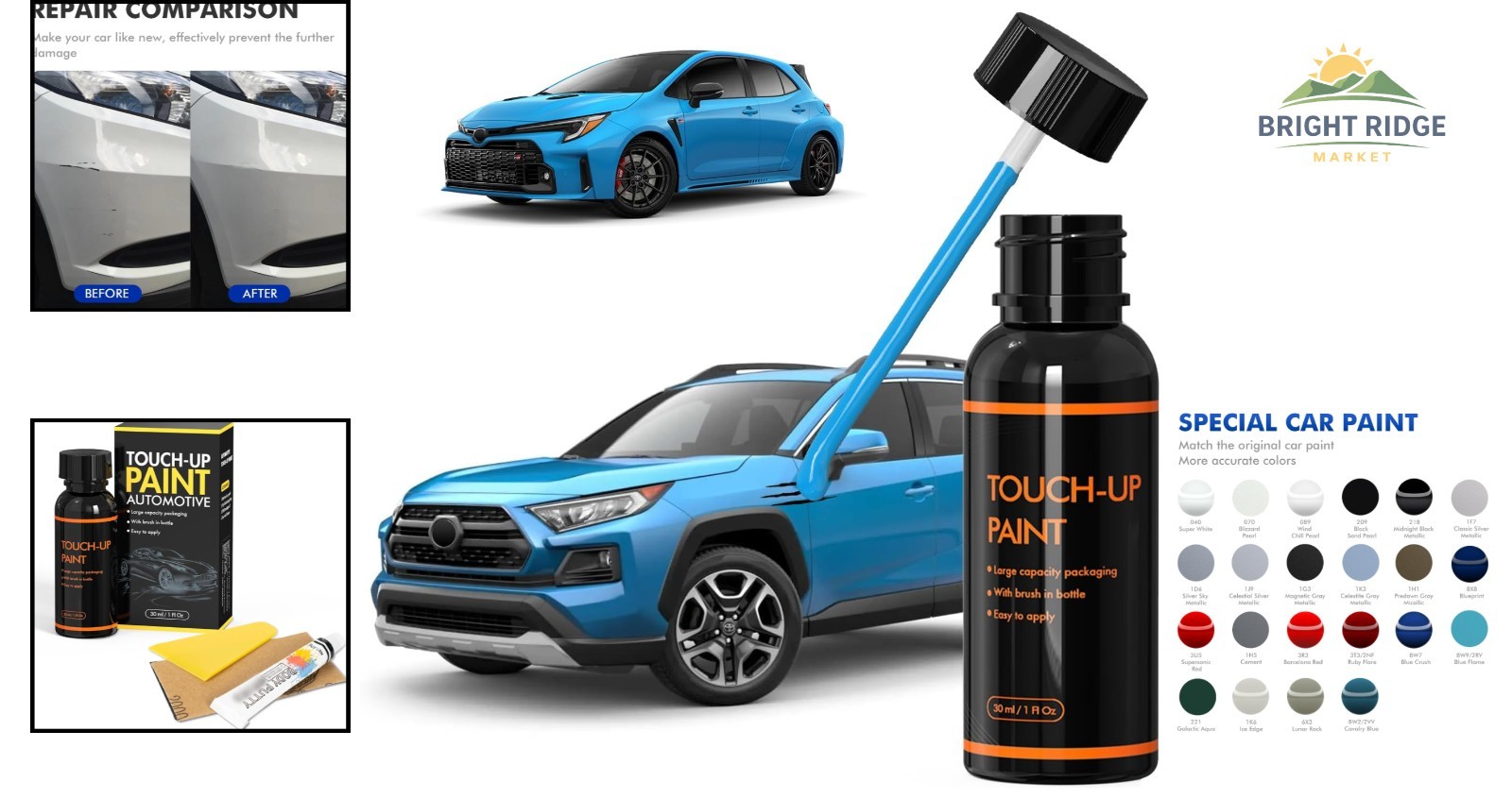DIY Car Paint Scratch Repair Kit for Metal Surfaces, Waterproof & Rust Resistant