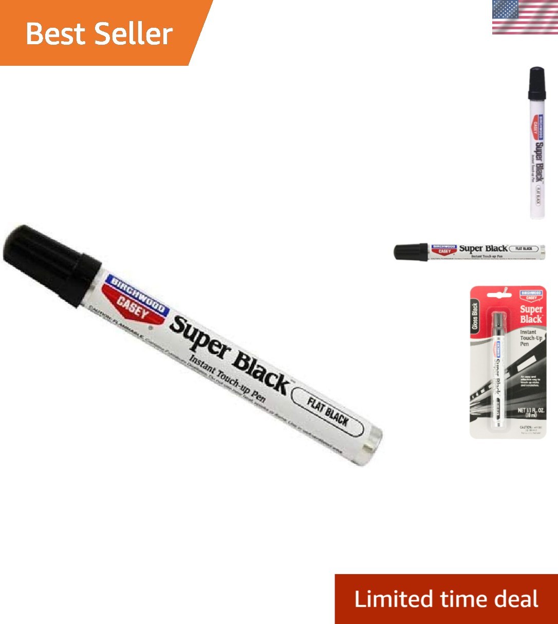 Compact Non-Toxic Super Black Touch-Up Pen for Quick Surface Renewal (0.33 oz)