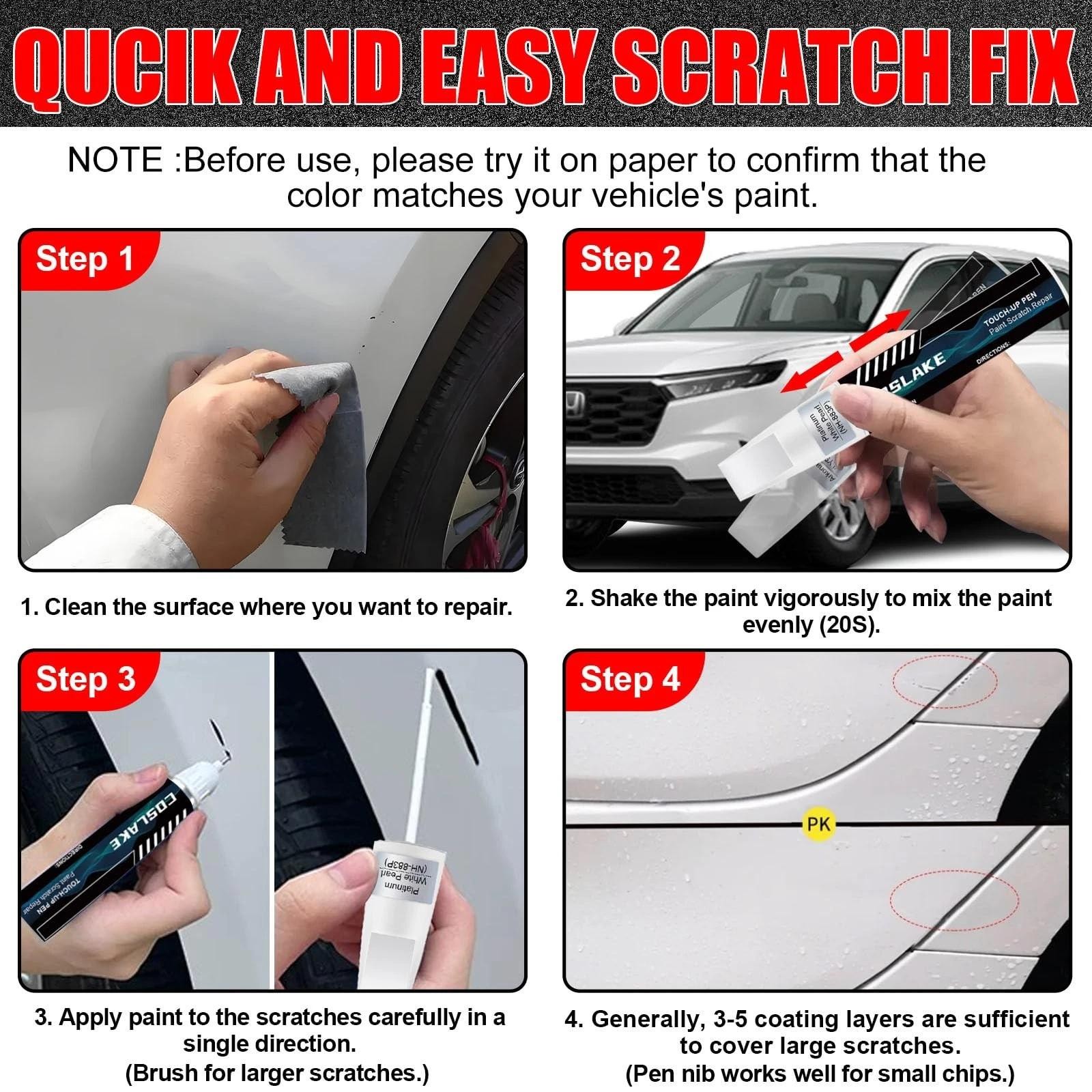 Car Touch Up Paint(platinum White Pearl(nh-883p)) for Honda, Car Paint Scratc…