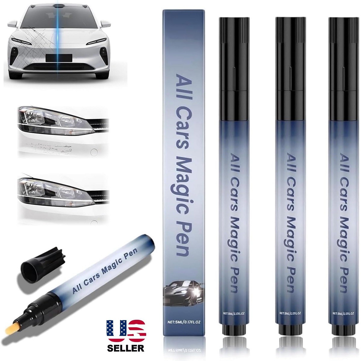 3Pcs All Cars Magic Pen, Car Scratch Remover Pen, Magic Car Scratch Removal Pen