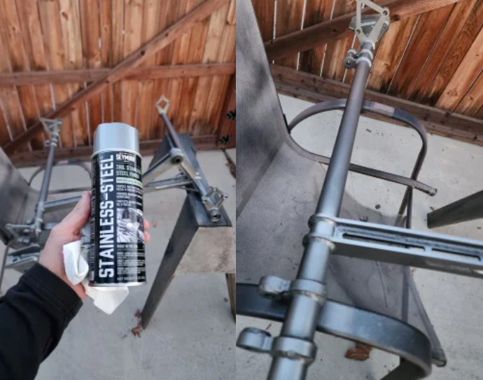 Stainless Steel Metallic Spray Paint Rust Protect Frame Chassis Restore Coating