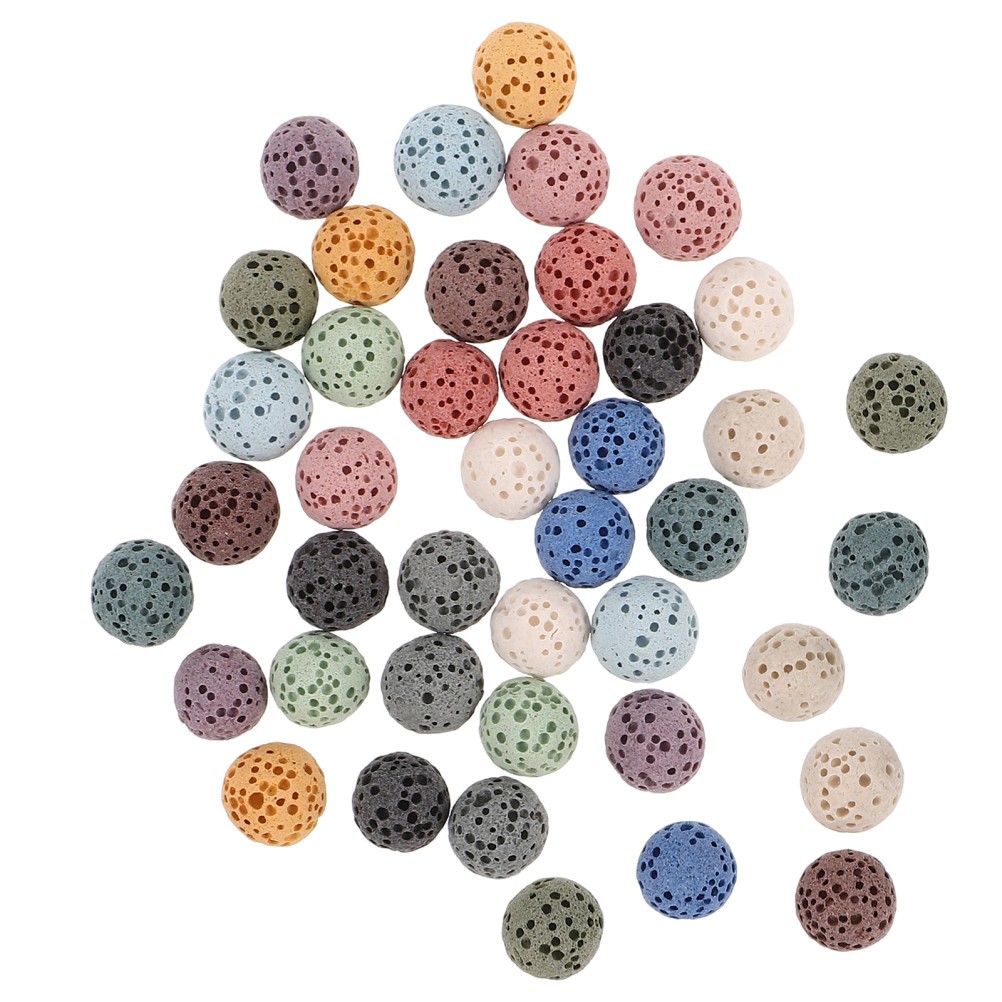 39 Pcs Stone Beads for Jewelry Making Lava Rocks Aquarium Beaded
