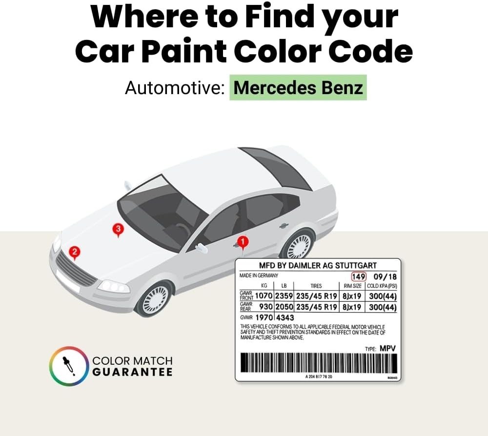 Exact Match Scratch Repair Paint for Mercedes