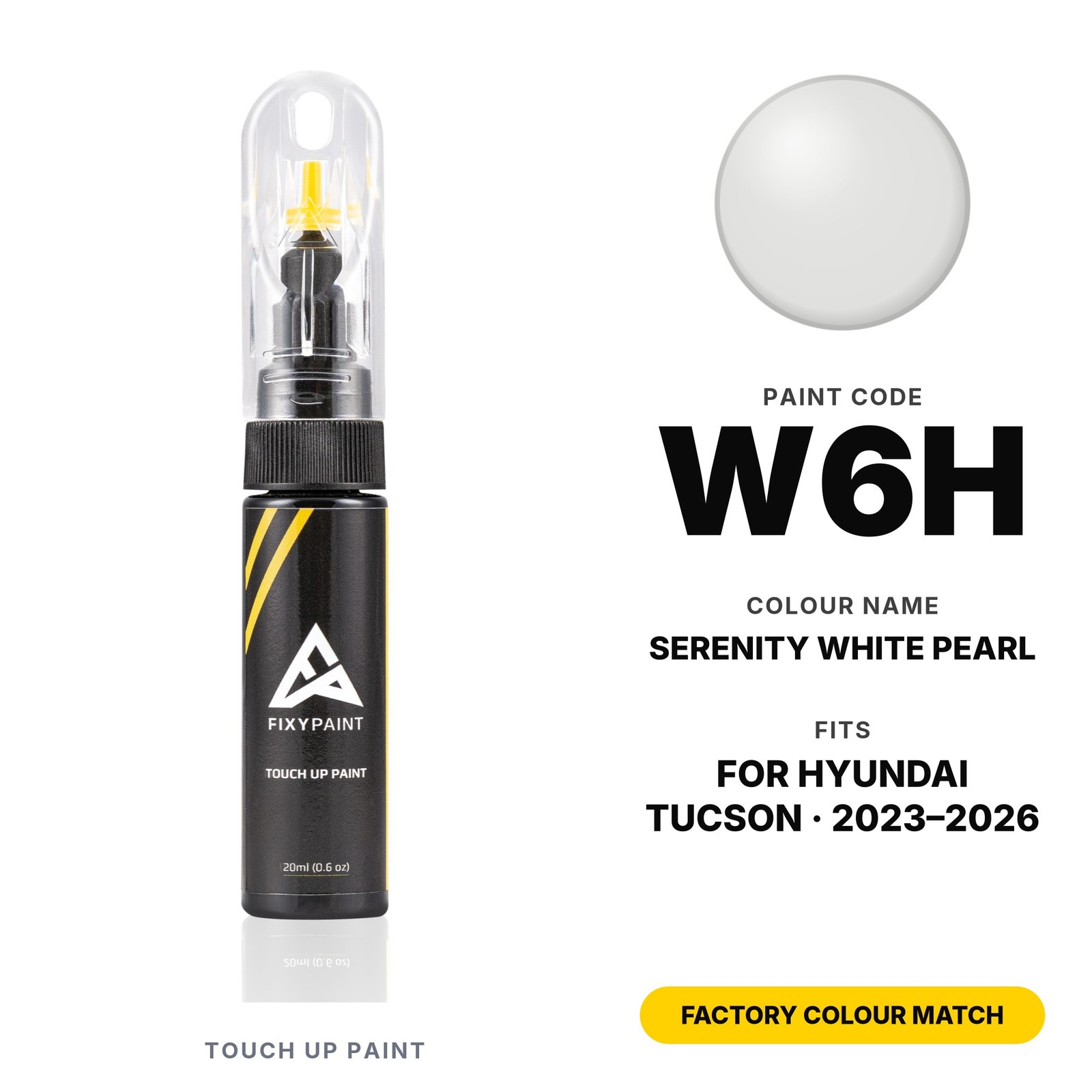 Touch Up Paint For Hyundai Tucson W6H Serenity White Pearl Kit Dent Touch Up