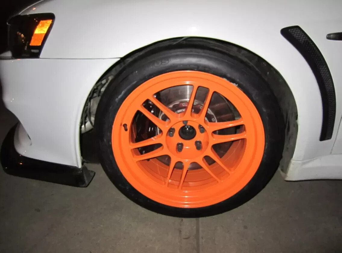 3 Cans Wheels Orange Spray Paint Rims Steel Metal Aluminum Plastic + Primer Coat