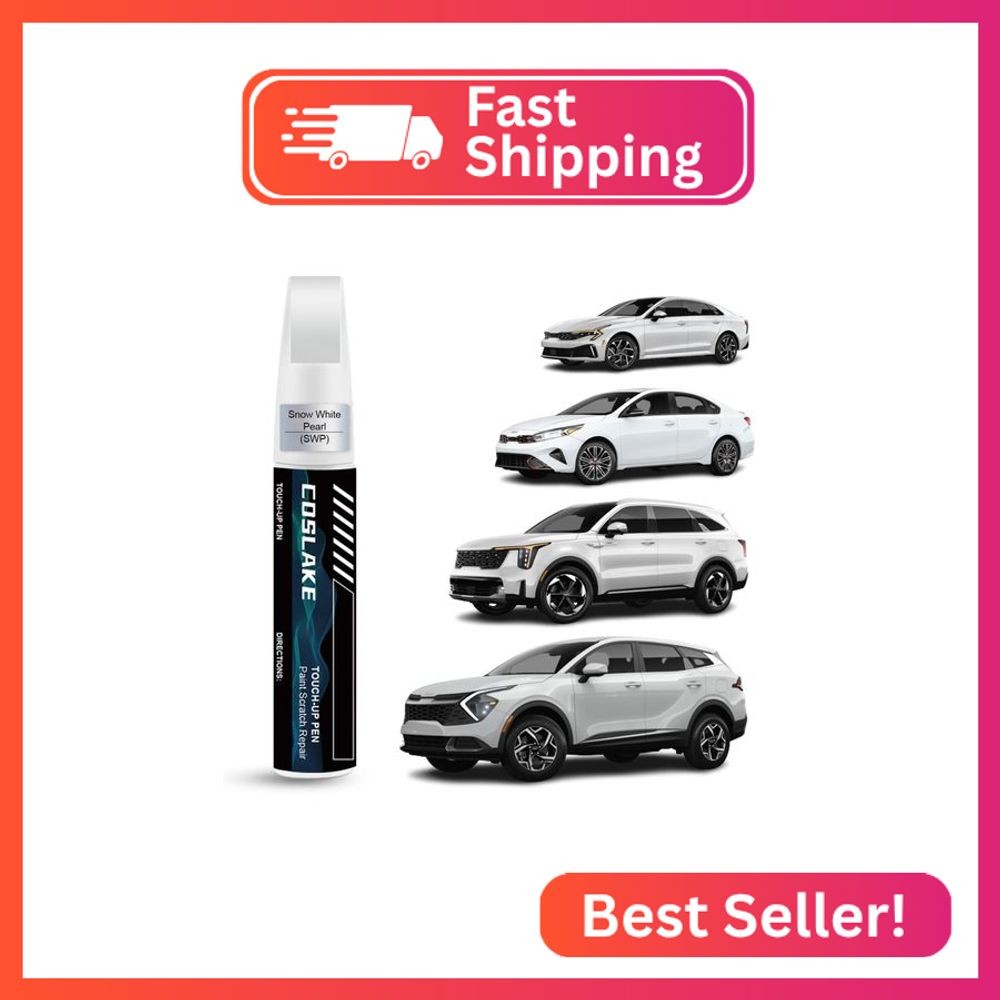 COSLAKE Car Touch Up Paint(Snow White Pearl(SWP)) for Kia, Car Paint Scratch Rep