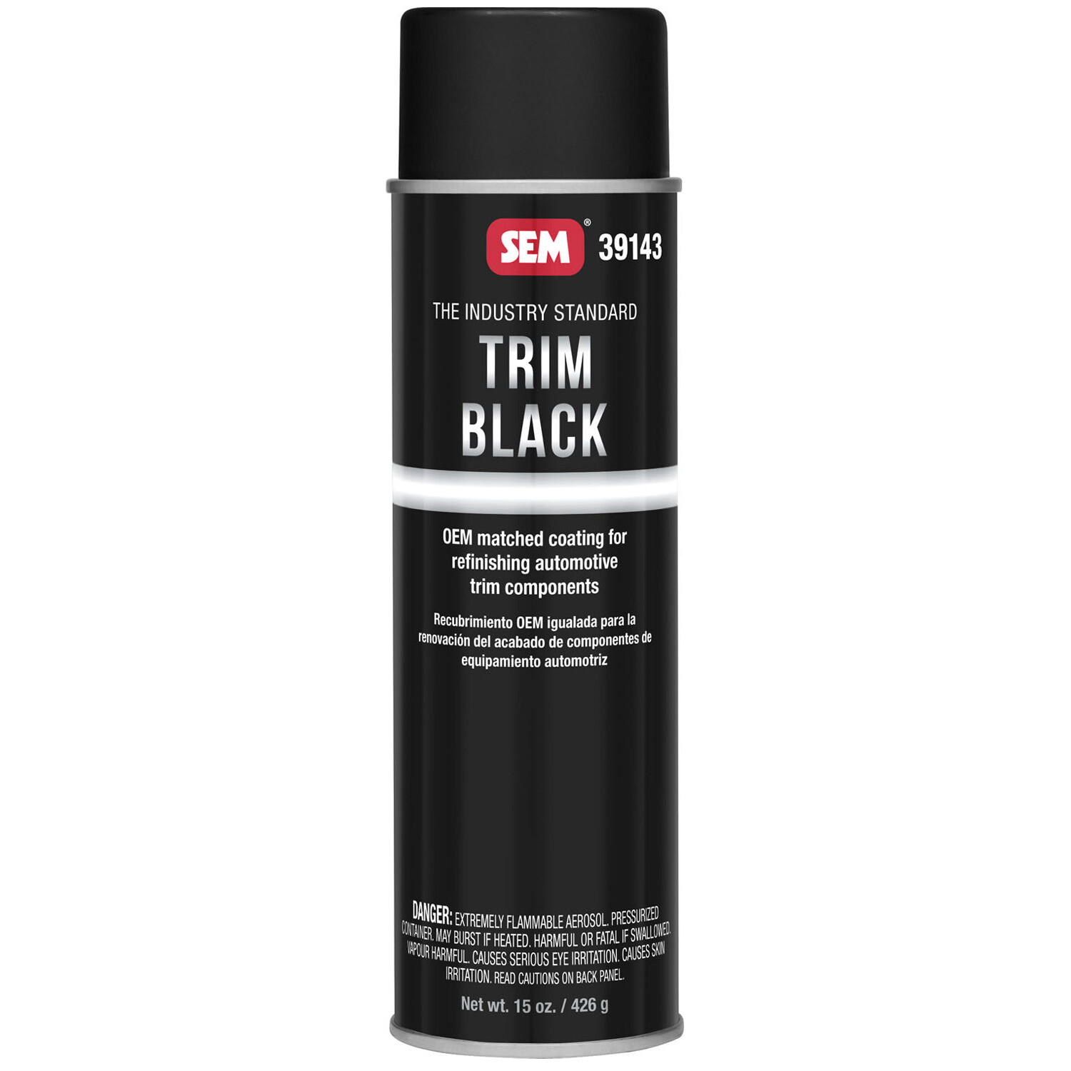 15 oz SEM Trim Black Acrylic Spray Paint for Car Exterior 39143 – Aerosol Can