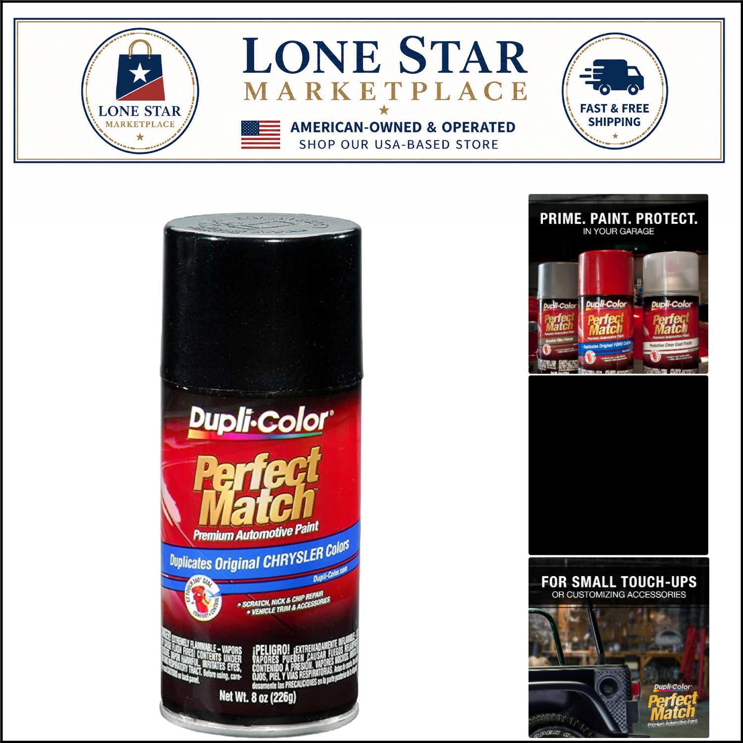 8 oz. Fast-Drying Brilliant Black Pearl Spray for Cars – Exact Color Match Paint