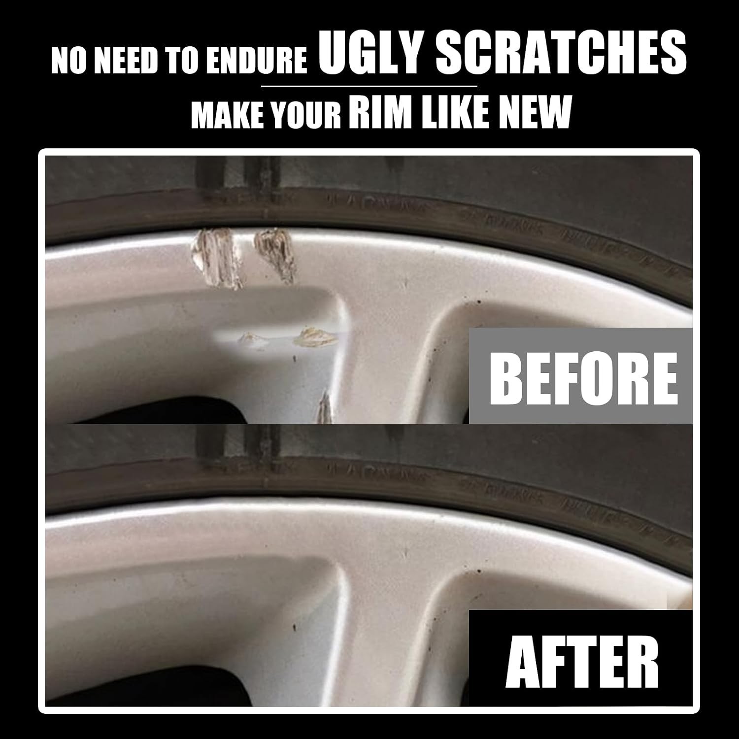 Matte Black Wheel Repair Kit – Quick Scratch Fix & Rust Prevention for Rims