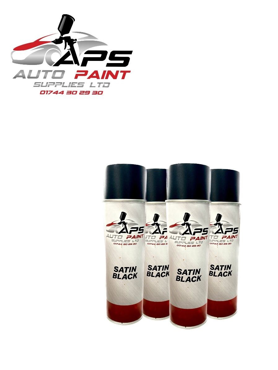 X4 APS SATIN BLACK AEROSOL 500ML – TRADE SPRAY PAINT RATTLE CANS AUTO PAINT