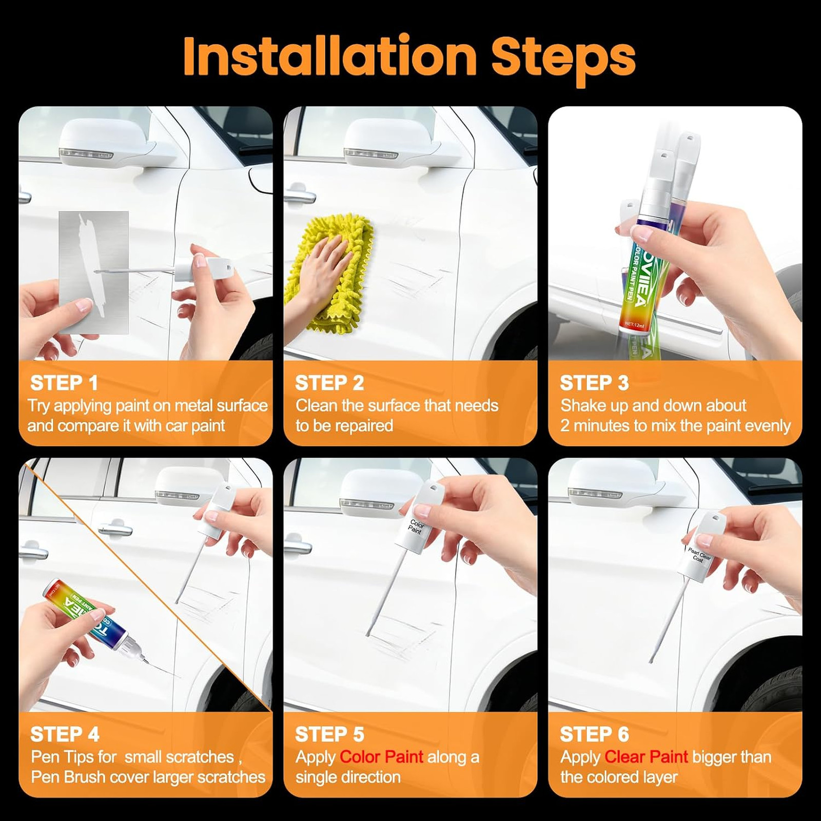Silver Sky Metallic Touch Up Paint Compatible with Toyota 1D6 Car Scratch Repair