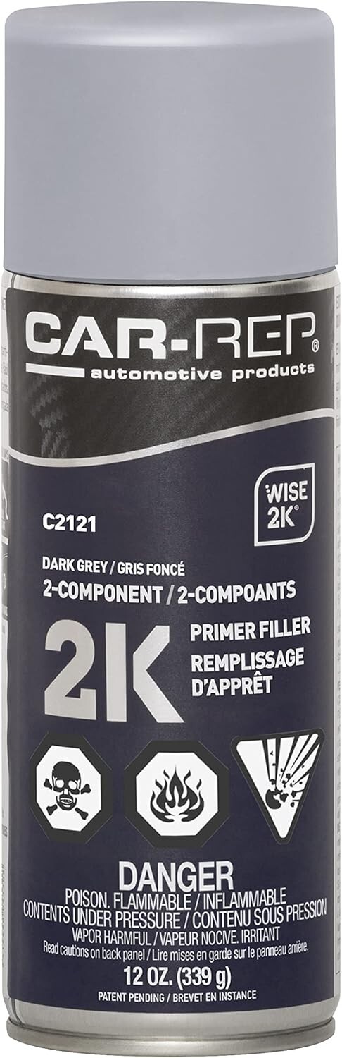 Car-Rep 2K Epoxy Filler Dark Grey 400ml Aerosol Automotive Body Filler
