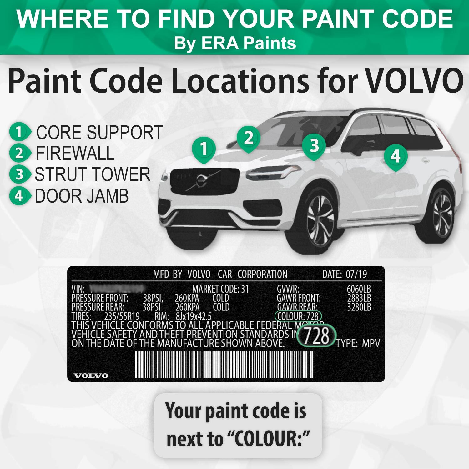 VOLVO 346/452 – Black Sapphire Metallic OEM Match Touch Up Paint Kits