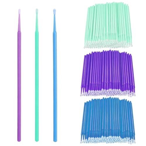 Microbrush for Touch Up Paint 300 Pcs Purple Blue Green Fine Tip brushes 1PK