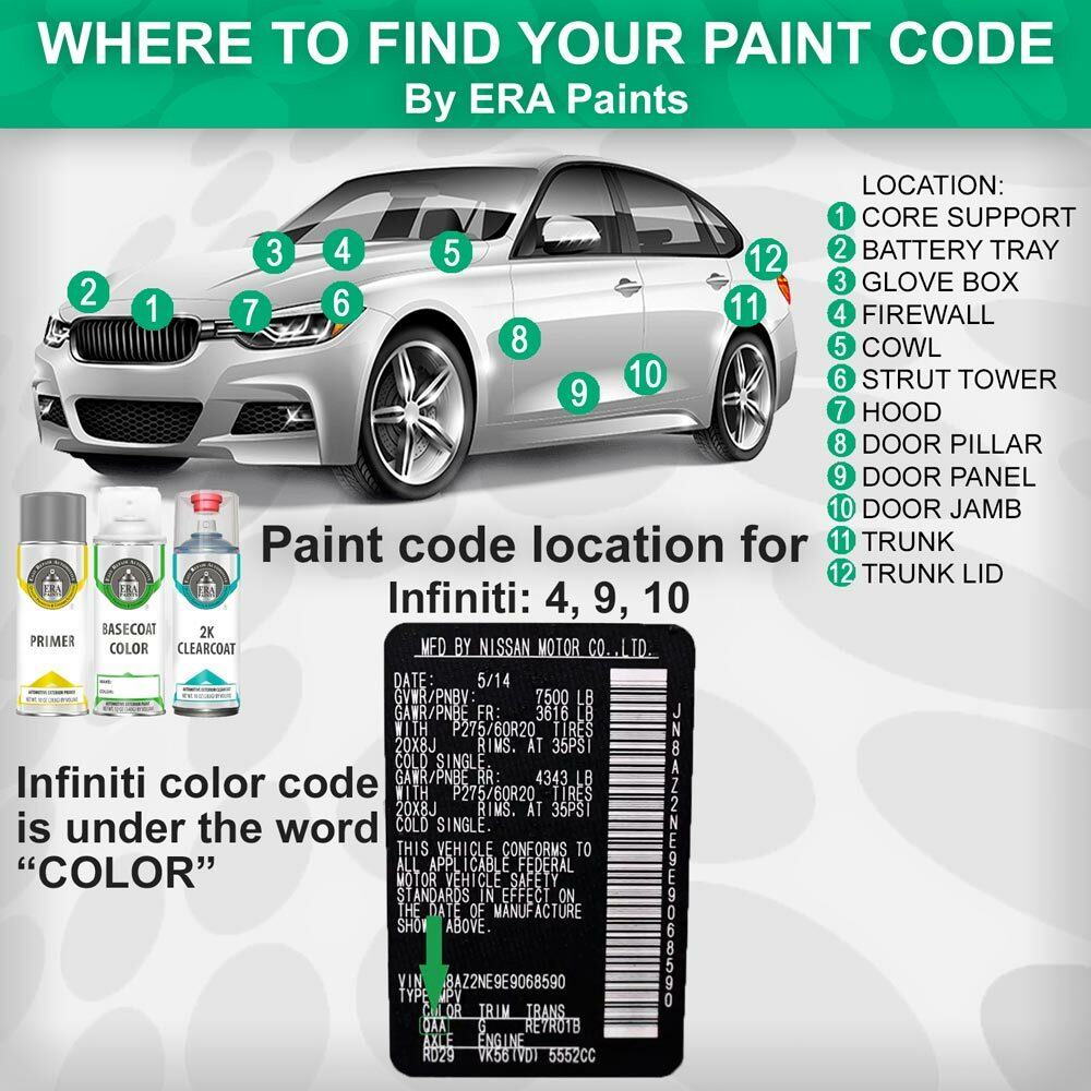 INFINITI Genuine OEM Touch Up Paint – PICK YOUR COLOR