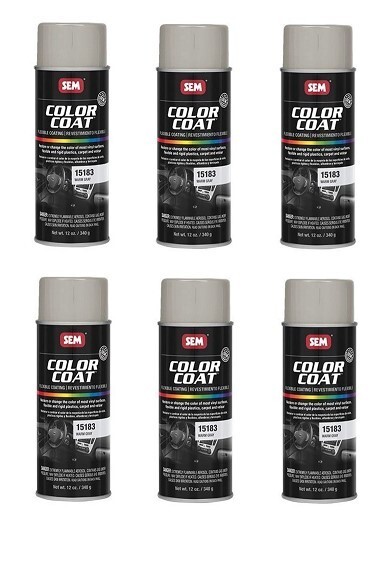 SEM 15183 Color Coat Warm Gray Vinyl Spray Auto Body Paint Aerosol Can (6 Pack)