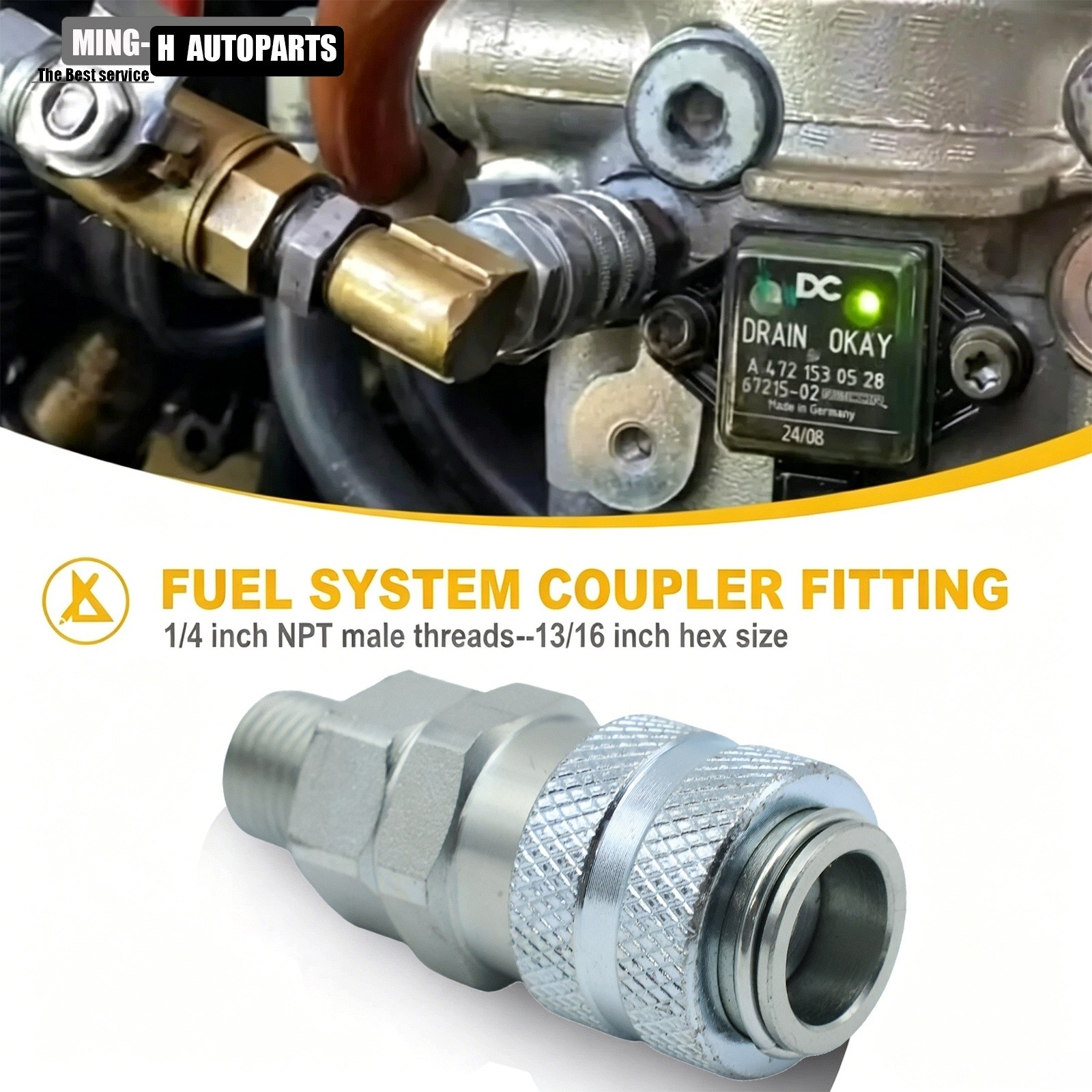 Fuel Quick Coupler Release Fitting Tool Silver For Cummins Caterpillar Diesel