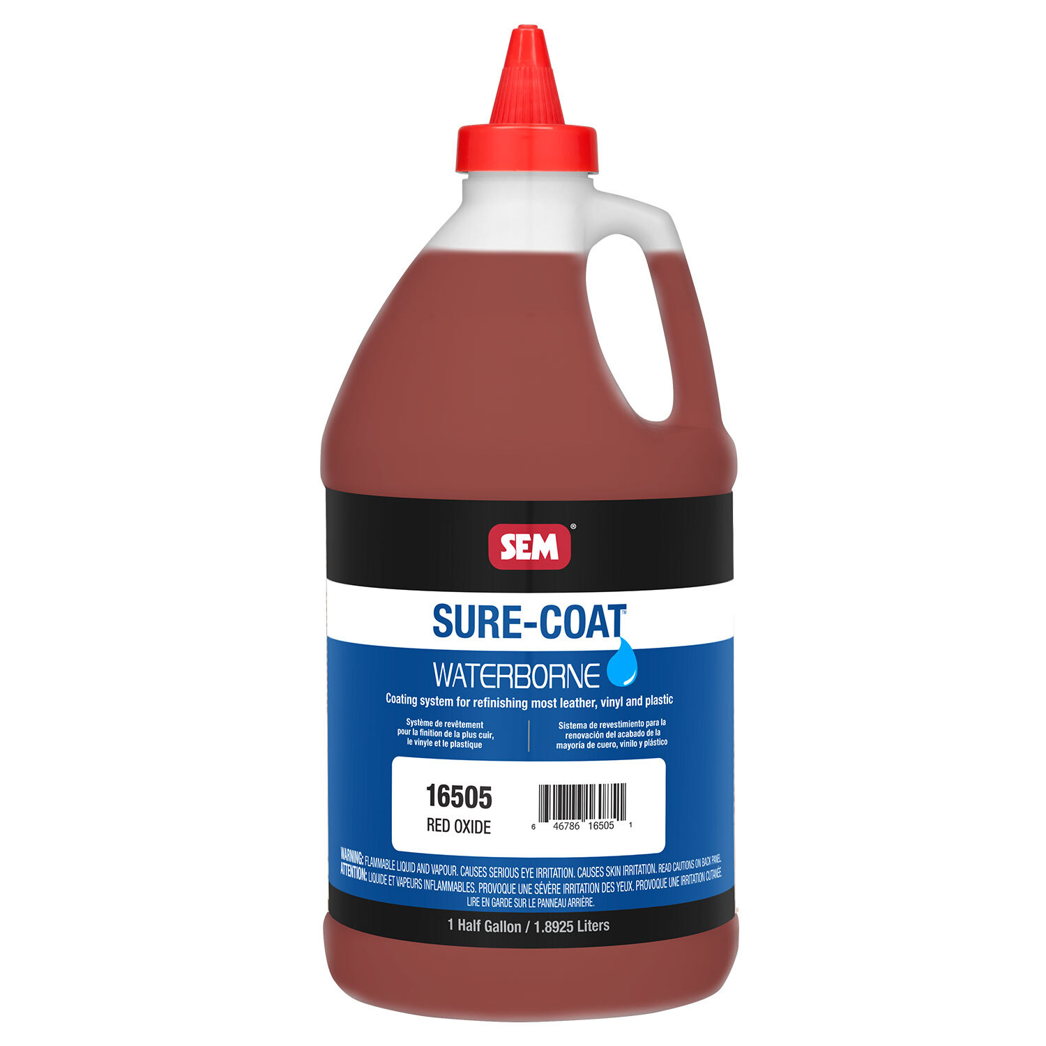 SEM Sure-Coat – 2.8 VOC Compliant Waterborne Coating, Red Oxide, 1/2 Gallon